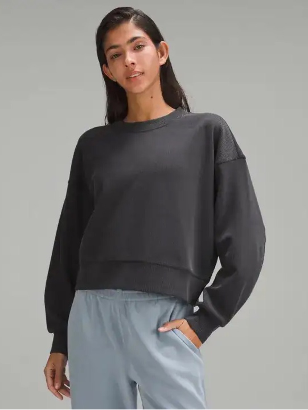 Lululemon Perfectly Oversized Ribbed Crop Crew Sweater in size 4